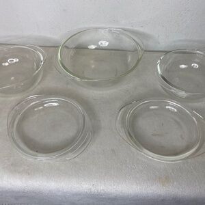 Vintage lot Pyrex Clear Glass 1L Round  Lid  682-C For 022 Bowls & 2.5qt A25